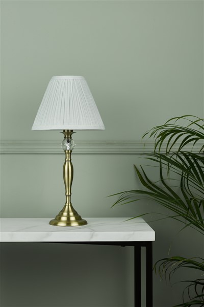 (image for) Laura Ashley Ellis Table Lamp Antique Brass With Ivory Shade